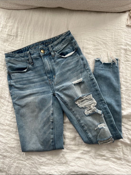 American Eagle Outfitters Pants - American Eagle Light Wash Distressed Skinny Jeans